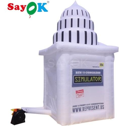 2017 White House shaped inflatable money machine booth inflatable cash machine for sale