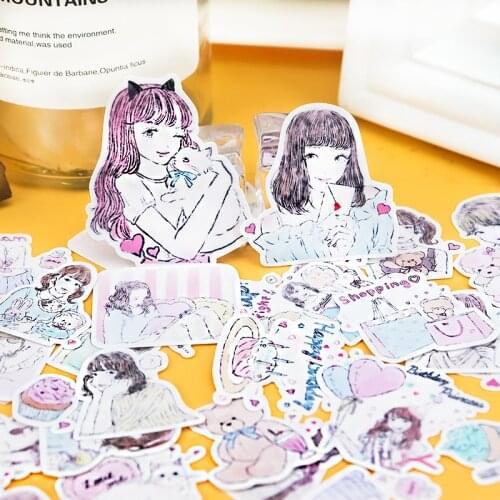 40pcs Cute Self-made Sen girl life Decorative Stickers Adhesive Stickers DIY Decoration Diary Japanese Stickers Children Gift