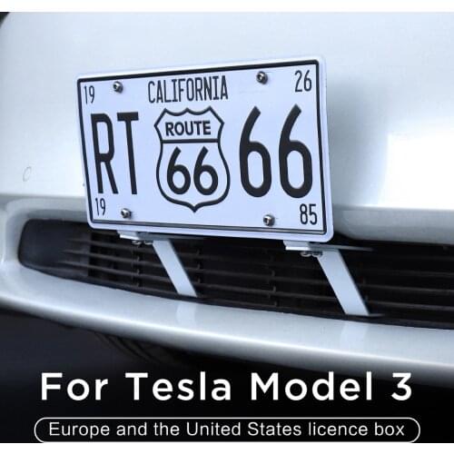 Model3 Tesla Car Accessories Exterior Modification For Tesla Model 3 2021 US Version Universal Car License Plate Frame Tesla
