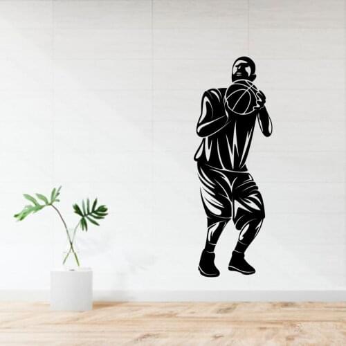 Basketball Player Free Throw Decal For Living Room And Bedroom Decoration Wall Sticker A00879