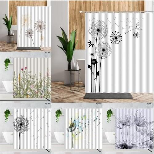 Black And White Shower Curtains 3D Print Nordic Style Geometric Pattern Bathroom Decoration Sets Waterproof Home Bathing Curtain
