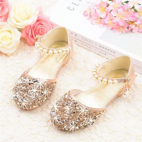 Rhinestone Children Sandals Summer Beach Princess Girl Shoes for Kids Glitter Wedding Party shoe child sandal child Size 24#-37