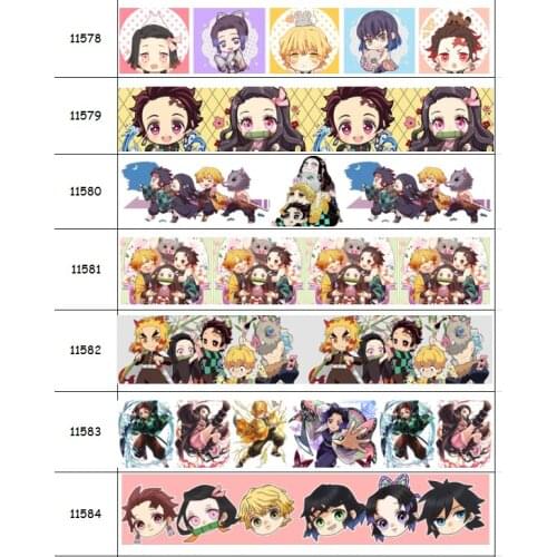 DHK 50yards Japan cartoon Printed Grosgrain Ribbon Accessory Hairbow Headwear Decoration DIY Wholesale OEM S1261