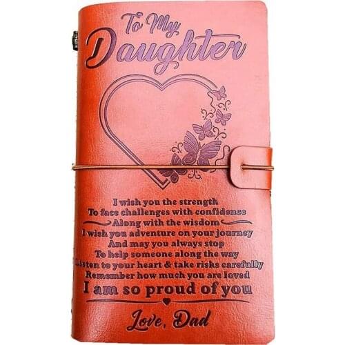 To My Daughter Leather Journal From 7.88X4.7Inch Embossed Vintage Refillable Writing Journal for Christmas,Birthdays