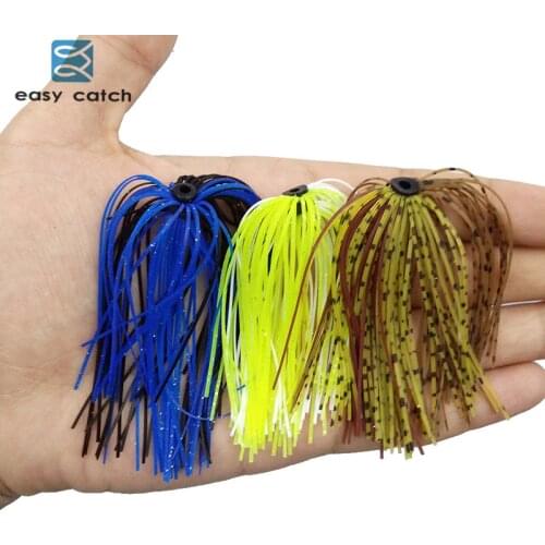 Easy Catch 10pcs Mixed Color Fishing Rubber Jig Skirts 50 Strands Silicone Skirt Wire With Rubber Ring Fly Tying Rubber Material