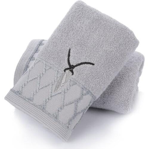 34x75cm Cotton Thicken Embroidered Jacquard Absorbent Home Bathroom Adult Men Hand Towel