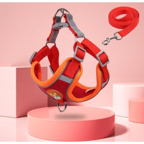 Pet Harness And Leash Set Reflective Safety Suede Harnesses Vest For Small Medium Dogs Cat Bulldog Chest Strap Dog Accessories