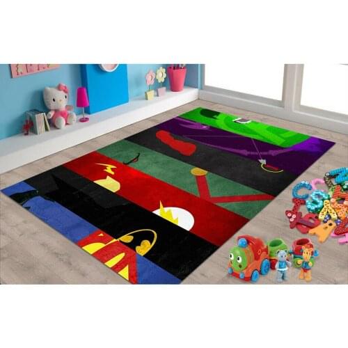 Herms Super Heroes Patterned Carpet ,Non Slip Floor Carpet,Teens Carpet,Turkish Rug
