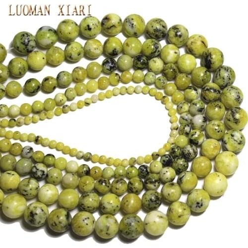 Wholesale Mix Color Natural Yellow Turquoises Round Stone Beads For Jewelry Making DIY Bracelet 4/ 6/8/10 /12mm Strand 15