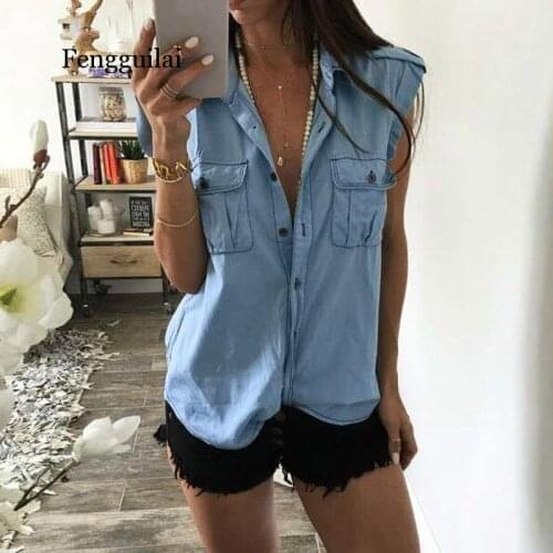 Summer Cute Comfort Clothing Top Women Fashion Female Top Jeans Shirt