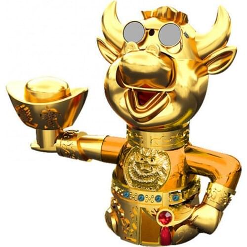 80% Hot Sell Mini Cow Ingot Model Aromatherapy Solar Powered Swinging Ornament Home Car Decor