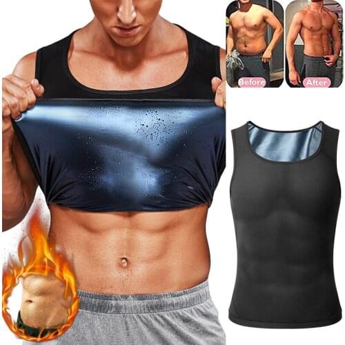Mens Body Shaper Waist Trainer Sweat Workout Tank Top Slimming Sauna Vest Neoprene Compression Thermal Shirt Faja Shapewear