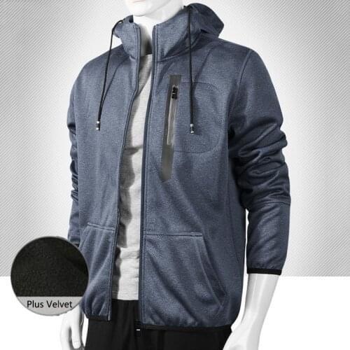 Men Outdoor Autumn Winter Fleece Sports Jackets Plus Velvet Thermal Windproof Hooded Coat Climbing Hiking Camping Riding Jackets