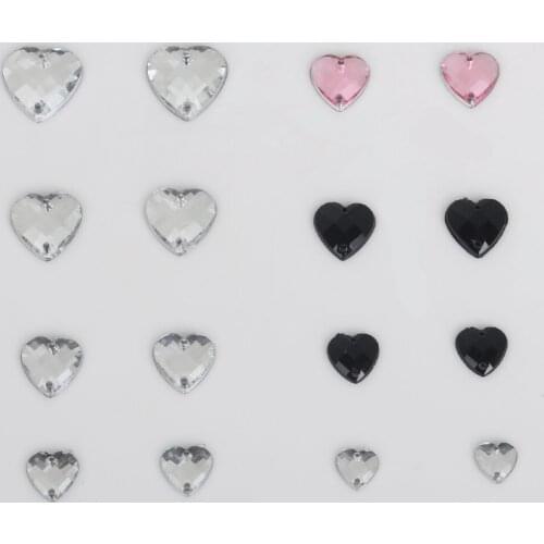 New Arrival Rich Size Love Shape Rhinestone Brads Sew on Rhinestones Acrylic Rhinestone Buttons,Sew On Stones Gems DIY