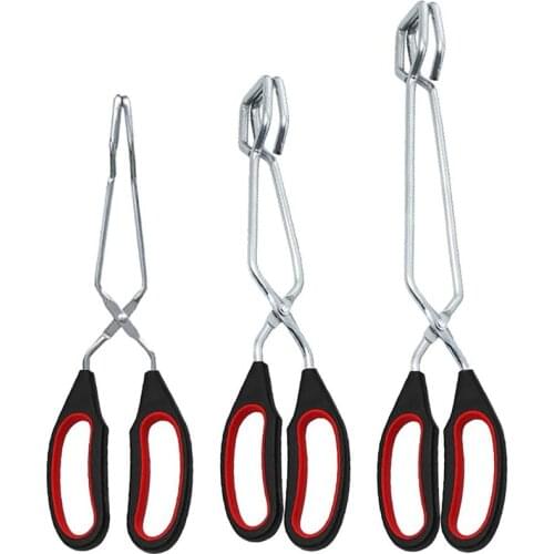 New Convenient BBQ Tools Stainless Steel Scissors Type Grilled Food Clip Barbecue Accessories Portable Tongs Outdoor Gadget