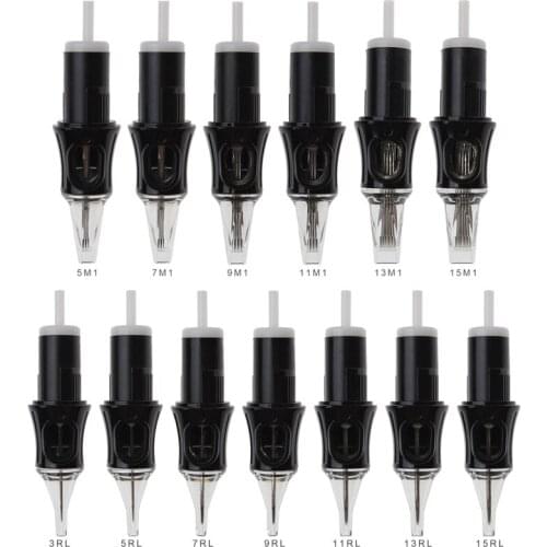 10pcs 3R/5/7/9/11/13/15M1 Disposable Ink Cartridges For Eyebrows Permanent Make Up Tattoo Line Needles For Rotary Tattoo Machine