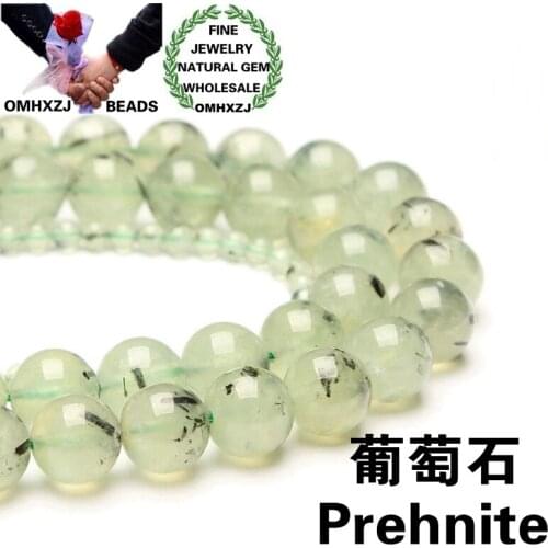 OMHXZJ Wholesale ZB103 4 6 8 10 12mm DIY Bracelet Necklace Jewelry Making Accessories Natural Stone Hot Fine Prehite Round Beads