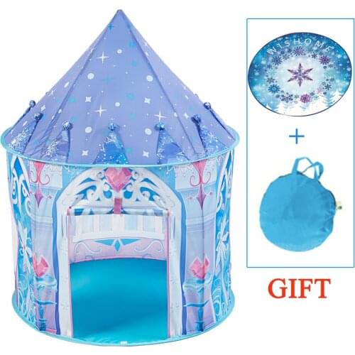 Ice Princess Tent Kids Camping House Foldable Tipi Indoor Outdoor Toy Tent Children Beach Playhouse Tent Set Gift for Girls Boys