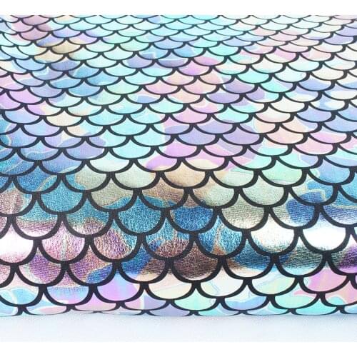Iridescent Sparkly Scale Mermaid Fabric Hologram Spandex 2 Way Stretchy fabric for skirt tail swimwear - 60" Wide by Yard