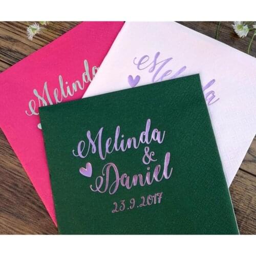 Personalized Drunk in love Wedding Napkins customized Monogramed Bachelorette party Paper napkins Wedding gift