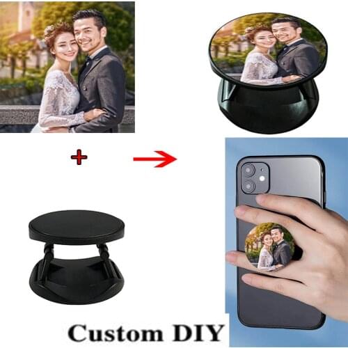 Customized DIY 2021 Round Cute Finger Grip Pop-up Phone Holder Expanding Stand Grip Pocket Socket Foldable Mobile for Phones