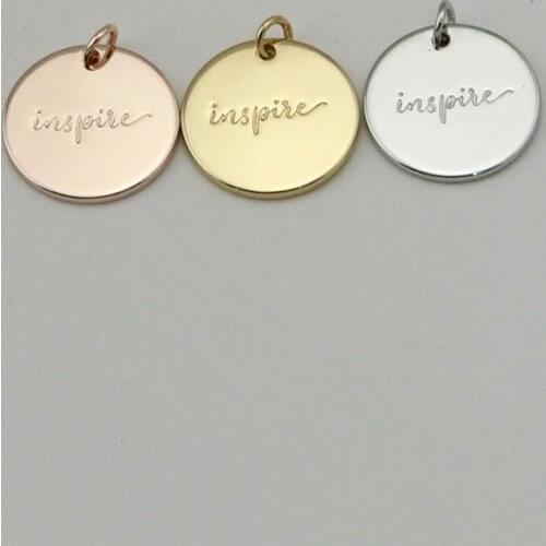 Fashion Personality Disc Inspire Engraved Pendant Charm Pendant Jewelry Accessories