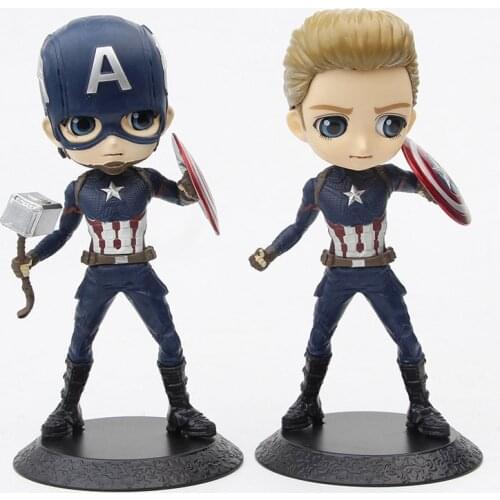 Q Posket Marvel Avengers Model Captain America Thor Iron Man Spider Man Loki Superheroes Action Figure Toys Dolls Gift for Kids
