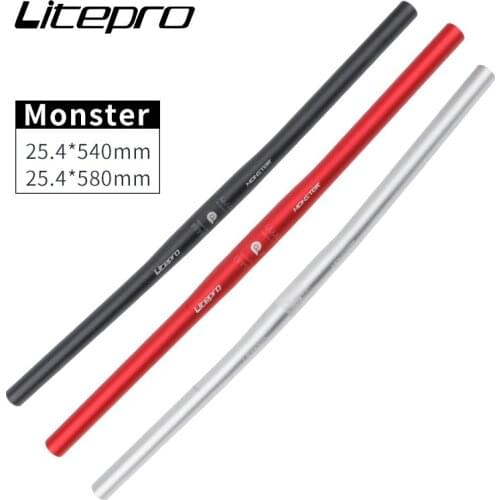 Litepro Aluminum Alloy Bicycle Handlebar MTB Handlebar Bicycle Road Bike Handlebar 540/580mm*25.4mm Steering Wheel For Bicycle