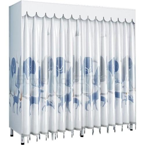 Folding installation free curtain type wardrobe simple cloth wardrobe modern simple wardrobe bold reinforcement