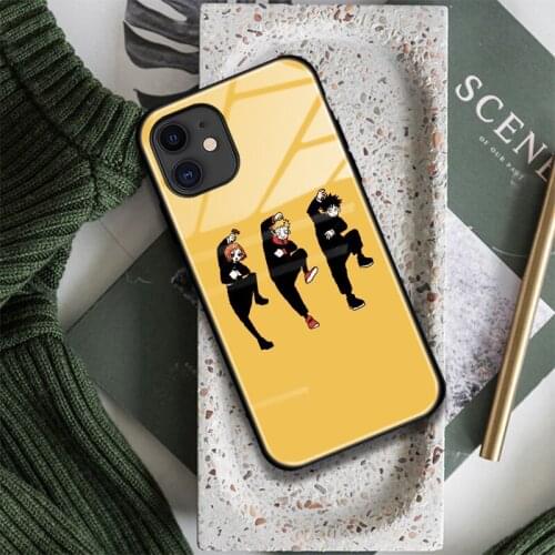 Yuji Itadori Megumi Fushiguro Nobara Kugisaki Glass Phone Case FOR iPhone SE 6s 7 8 Plus X XR XS 11 12 Mini Pro Max Cover Shell
