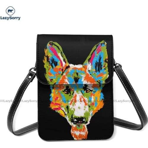 Puppies German Shepherd Shoulder Bag Shopping Leather Mobile Phone Bag Student Gift Vintage Bags
