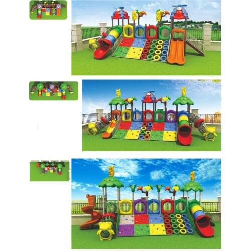 Outdoor playground plastic slide school play structure equipment