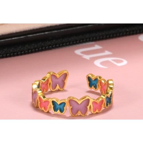 Fashion Party Vintage Luminous Ring Lover Romantic Wedding Butterfly Rings For Women Adjustable Butterflies Jewelry Bride Gift