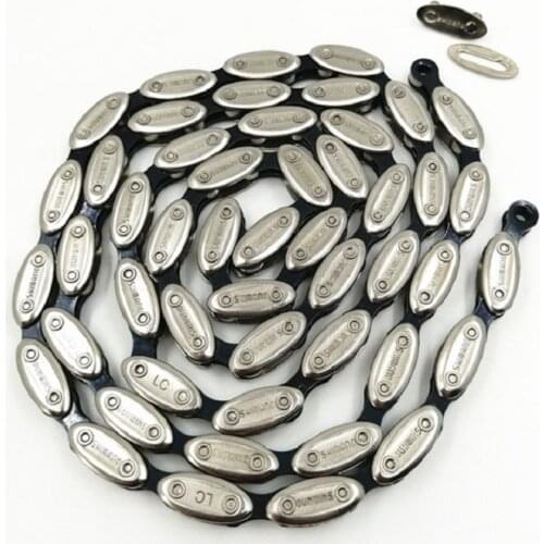 Bicycle Chain CN NX10 Single Speed Bicycle Chain 100L With Links 1/2'' * 1/8'' Fixed Gear Bike Olive Chain Beach Bike