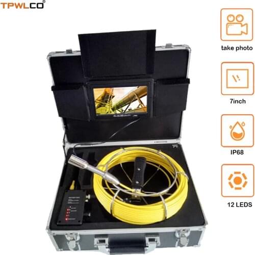 720P 1000TVL 7" Color Monitor DVR Recording Pipe Inspection Video Camera With 20-50mCable 23mm Tube Endoscope Pipe Camera System