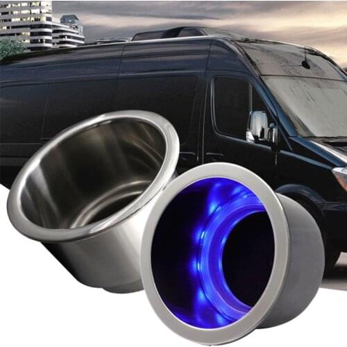 4PCS Recessed Stainless Steel Cup Drink Bottle Holder with Drain Marine for Boat Rv Camper Car Two Stage