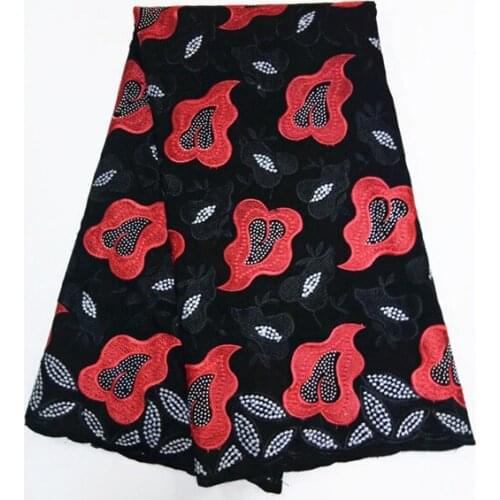 High Quality Swiss Voile Lace 2017 African Voile Swiss Lace Fabric African Swiss Cotton Voile Lace Fabric For Wedding black red