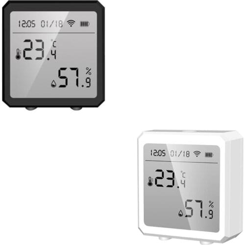 WIFI Temperature And Humidity Sensor Indoor Hygrometer Thermometer With LCD Display Work With TUYA APP Control