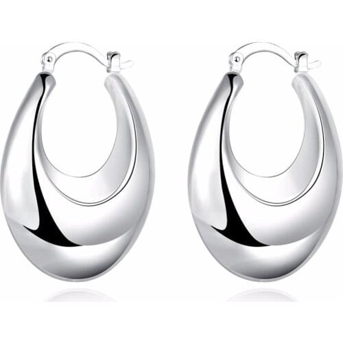 Best selling new style 925 sterling silver jewelry simple fashion hollow moon earrings punk style ladies accessories