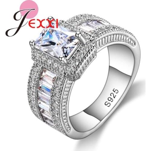 Exquisite Design Women/Girl Fashion Ring With Full White Cubic Zirconia 925 Sterling Silver Part Accessories Wholesale
