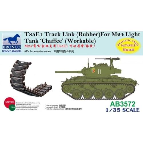 BRONCO AB3572 1/35 T85E1 Track Link (Rubber) For M24 Light Tank "Chaffee" - Scale Model Kit