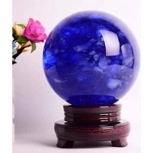 1 order for beautiful blue transparent fused quartz crystal ball