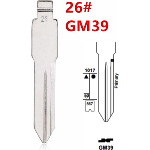 10pcs Uncut Metal 26# GM39 GM40 GM41 for Buick Chevrolet Pontiac Hummer for KD keydiy xhorse VVDI remotes universal