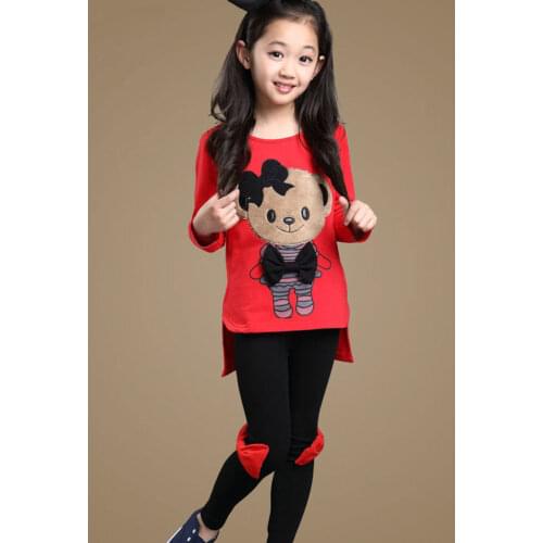2019 Fashion Toddler Girls Clothing Sets For Girls Long Sleeve Cartoon T-shirts Tops + Leggings Kids Trousers Costume 10 12 Year
