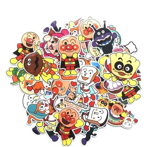 57Pcs Cartoon Anpanman waterproof Stickers For Suitcase Skateboard Laptop Luggage Fridge Phone Car Styling DIY Decal Sticker