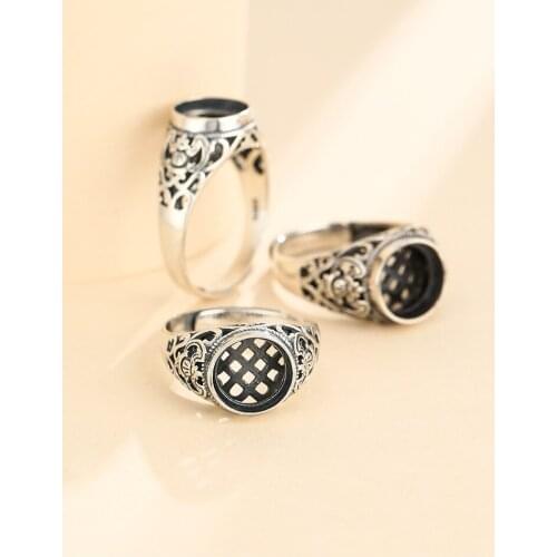 9.5mm 925 STERLING SILVER MEN Women Semi Mount Bases Blanks base blank Pad ring Setting jewelry findings diy A5942