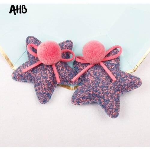 AHB Star Appliques Cotton-filling Soft Padded Patches DIY Toy Cloth For Girl Hairclips Handmade Hairbow Holder Decor Appliques