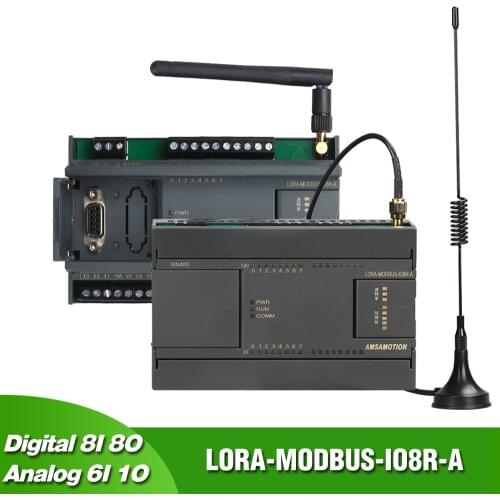 AMSAMOTION LORA-MODBUS-IO8R-A Transparent Transmission Input Output IO Remote Wireless Module