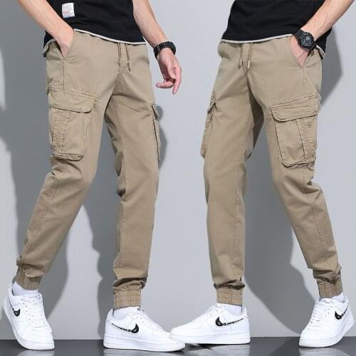 Summer Khaki Jogger Men Cargo Pants Outdoor Tactical Army Pants Casual Loose Classic Multi-Pocket Big Size Cargo Pants Men 29-38