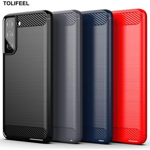 Carbon Fiber Case For Samsung Galaxy S20 S21 Plus Ultra Soft Silicone Shockproof Phone Back Cover For Samsung S20 S21 FE Funda